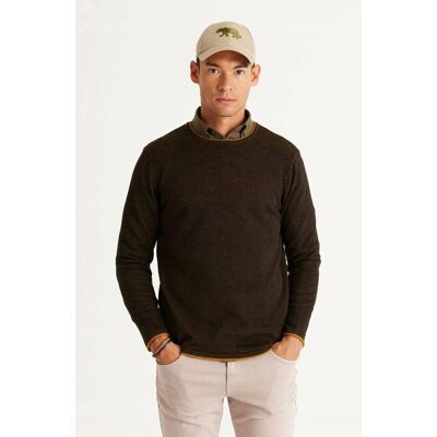 Inny producent MĘSKI SWETER BEŻOWO BRĄZOWY MELANŻ Z OKRĄGŁYM DEKOLTEM XL 5GA* Inny producent MĘSKI SWETER BEŻOWO BRĄZOWY MELANŻ Z OKRĄGŁYM DEKOLTEM XL 5GA*