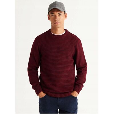 Inny producent MĘSKI SWETER BORDOWY Z FAKTURĄ OKRĄGŁY DEKOLT BEZ ZAPIĘCIA M 5GA* Inny producent MĘSKI SWETER BORDOWY Z FAKTURĄ OKRĄGŁY DEKOLT BEZ ZAPIĘCIA M 5GA*