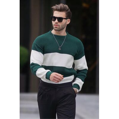 Inny producent MĘSKI SWETER W PASKI Z FAKTURĄ WAFLOWĄ Z OKRĄGŁYM DEKOLTEM 2XL 5GA* Inny producent MĘSKI SWETER W PASKI Z FAKTURĄ WAFLOWĄ Z OKRĄGŁYM DEKOLTEM 2XL 5GA*