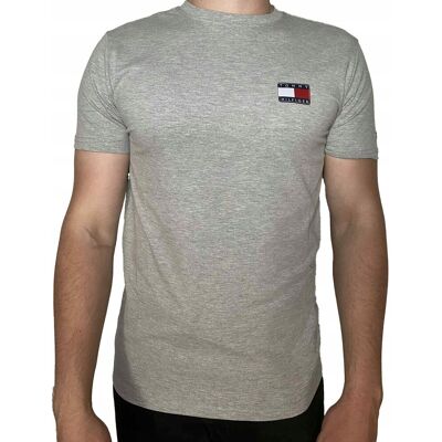 Męski T-shirt Bawełniany Szara Koszulka TOMMY HILFIGER z Logo PREMIUM r.M Męski T-shirt Bawełniany Szara Koszulka TOMMY HILFIGER z Logo PREMIUM r.M
