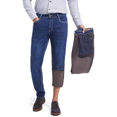 Inny producent Męskie Jeansy Termiczne Ocieplane Polarowe Tapered Slim Granatowe 33W/34L Inny producent Męskie Jeansy Termiczne Ocieplane Polarowe Tapered Slim Granatowe 33W/34L