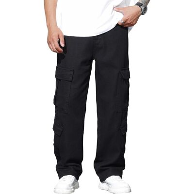 Inny producent Męskie Spodnie Baggy Cargo Jeans Luźne Bawełniane Y2K Streetwear Czarne XS Inny producent Męskie Spodnie Baggy Cargo Jeans Luźne Bawełniane Y2K Streetwear Czarne XS