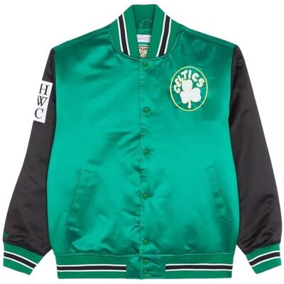 Mitchell & Ness kurtka NBA Boston Celtics Primetime Heavyweight Satin Jacket Vintage Logo Celtics JK8453-BCEKYGN S zielony Mitchell & Ness kurtka NBA Boston Celtics Primetime Heavyweight Satin Jacket Vintage Logo Celtics JK8453-BCEKYGN S zielony