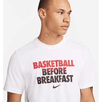 Nike Dri-Fit Basketball Before Breakfast Tee White Nike Dri-Fit Basketball Before Breakfast Tee White