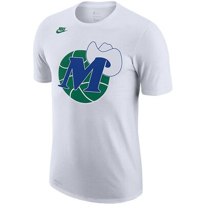 Nike Nba Dallas Mavericks Classic Edition Logo Dri-Fit Tee White Nike Nba Dallas Mavericks Classic Edition Logo Dri-Fit Tee White
