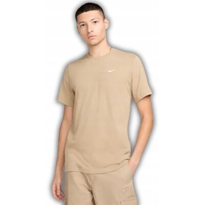 Nike T-Shirt Męski Okrągły Dekolt Haftowane Logo Beżowy Rozmiar S Nike T-Shirt Męski Okrągły Dekolt Haftowane Logo Beżowy Rozmiar S