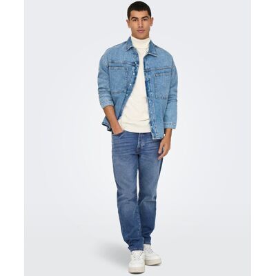Inny producent ONLY&SONS; JEANSY MĘSKIE PROSTE NIEBIESKIE Z PRZETARCIAMI 34/32 16FA Inny producent ONLY&SONS; JEANSY MĘSKIE PROSTE NIEBIESKIE Z PRZETARCIAMI 34/32 16FA
