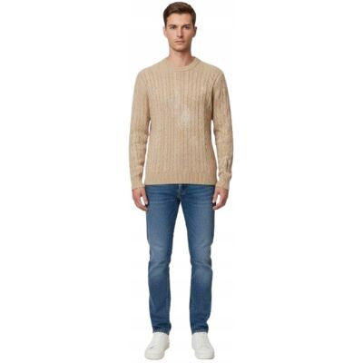 Inny producent ONLY & SONS SWETER BEŻOWY Z DŁUGIM RĘKAWEM MĘSKI L N1A Inny producent ONLY & SONS SWETER BEŻOWY Z DŁUGIM RĘKAWEM MĘSKI L N1A