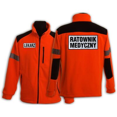 Inny producent Polar ratowniczy FLUO z kompletem odblaskowych emblematów na rzep Inny producent Polar ratowniczy FLUO z kompletem odblaskowych emblematów na rzep