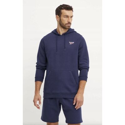 Reebok Bluza Męska z Kapturem Granatowa IDENTITY SMALL LOGO 100202877 # XL Reebok Bluza Męska z Kapturem Granatowa IDENTITY SMALL LOGO 100202877 # XL