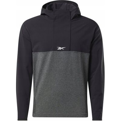 Reebok - BLUZA MĘSKA Z KAPTUREM - UBF MYOKNIT HOODIE HA9077 czarna szara Reebok - BLUZA MĘSKA Z KAPTUREM - UBF MYOKNIT HOODIE HA9077 czarna szara