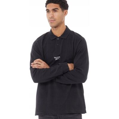 Reebok Koszulka Polo Czarna Męska Długi Rękaw L 0A9A3_A* Tła Reebok Koszulka Polo Czarna Męska Długi Rękaw L 0A9A3_A* Tła