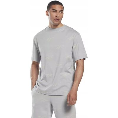 Reebok - T-SHIRT MĘSKI - RL AOP TEE HN6886 koszulka szara klasyczny krój Reebok - T-SHIRT MĘSKI - RL AOP TEE HN6886 koszulka szara klasyczny krój