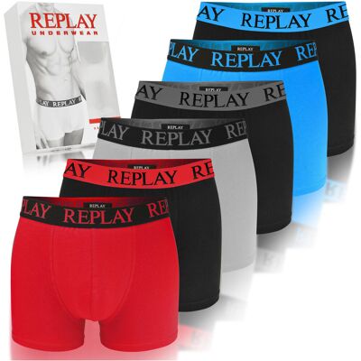 Replay Bokserki Męskie Zestaw 6 sztuk Bawełna Kolor BM331 Logo Rozmiar XL Replay Bokserki Męskie Zestaw 6 sztuk Bawełna Kolor BM331 Logo Rozmiar XL