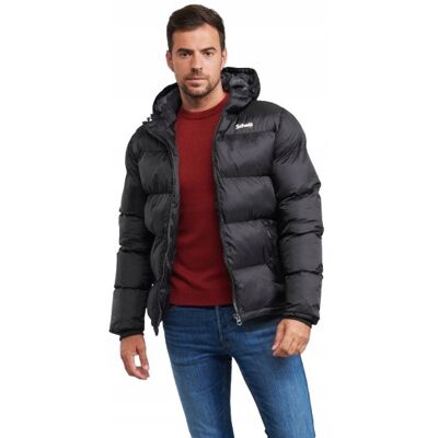 Schott NYC Schott Czarna Kurtka Męska Pikowana do Bioder z Kapturem XL Jxa Schott NYC Schott Czarna Kurtka Męska Pikowana do Bioder z Kapturem XL Jxa
