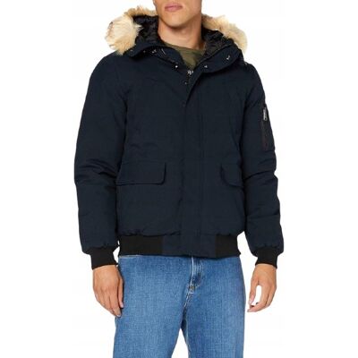 Schott Nyc Kurtka Męska Granatowa Parka z Odpinanym Kapturem L Jyb Schott Nyc Kurtka Męska Granatowa Parka z Odpinanym Kapturem L Jyb