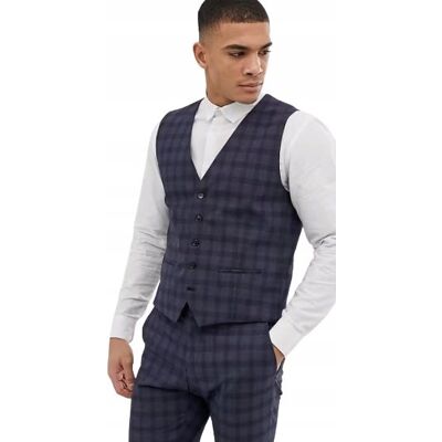 Inny producent SELECTED HOMME ELEGANCKA KAMIZELKA MĘSKA W KRATĘ GRANATOWA 50 N1A Inny producent SELECTED HOMME ELEGANCKA KAMIZELKA MĘSKA W KRATĘ GRANATOWA 50 N1A