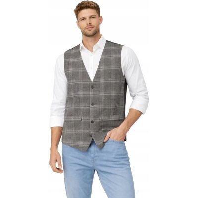 Inny producent SELECTED HOMME ELEGANCKA KAMIZELKA MĘSKA W KRATĘ SZARA 50 N1A Inny producent SELECTED HOMME ELEGANCKA KAMIZELKA MĘSKA W KRATĘ SZARA 50 N1A