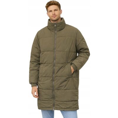 SELECTED HOMME KURTKA PIKOWANA Z ZAMKIEM KHAKI DŁUGA L N1A SELECTED HOMME KURTKA PIKOWANA Z ZAMKIEM KHAKI DŁUGA L N1A