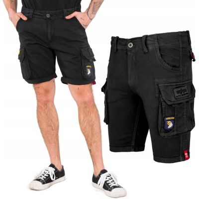 Spodenki Alpha Industries Crew Short Patch 186209 03 Czarne 29 Spodenki Alpha Industries Crew Short Patch 186209 03 Czarne 29