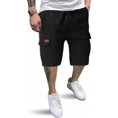 Inny producent Spodenki męskie z kieszeniami po boku czarne r. 3XL Inny producent Spodenki męskie z kieszeniami po boku czarne r. 3XL