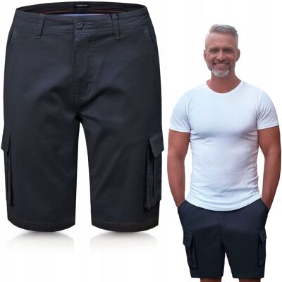 Spodenki SZORTY z Kieszeniami Cargo Męskie DOUBLE Granatowe L Pako Jeans Spodenki SZORTY z Kieszeniami Cargo Męskie DOUBLE Granatowe L Pako Jeans