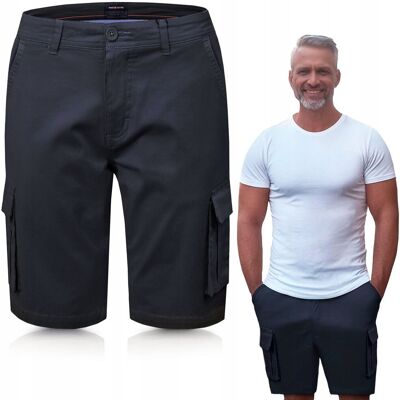 Spodenki SZORTY z Kieszeniami Cargo Męskie DOUBLE Granatowe XXL Pako Jeans Spodenki SZORTY z Kieszeniami Cargo Męskie DOUBLE Granatowe XXL Pako Jeans