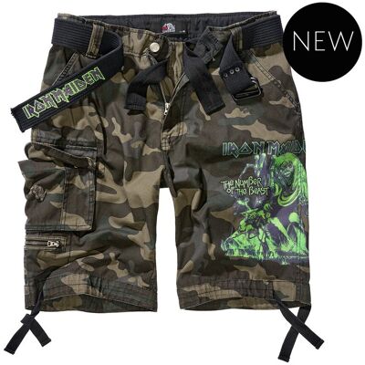 Brandit spodnie bojówki krótkie IRON MAIDEN SAVAGE SHORTS - THE NUMBER OF THE BEAST darkcamo-3XL Brandit spodnie bojówki krótkie IRON MAIDEN SAVAGE SHORTS - THE NUMBER OF THE BEAST darkcamo-3XL