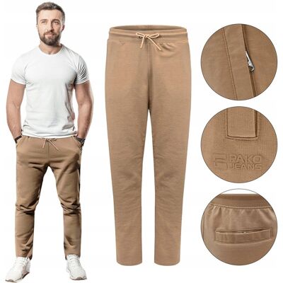 SPODNIE DRESOWE Męskie Długie Bez Ściągacza RABBIT Jasny Brąz Pako Jeans SPODNIE DRESOWE Męskie Długie Bez Ściągacza RABBIT Jasny Brąz Pako Jeans