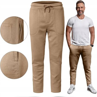 SPODNIE DRESOWE Męskie Długie Sportowe Ocieplane BEŻOWE 3XL Pako Jeans SPODNIE DRESOWE Męskie Długie Sportowe Ocieplane BEŻOWE 3XL Pako Jeans
