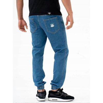 Jigga Wear SPODNIE JEANSOWE JOGGER MĘSKIE ŚCIĄGACZE SZNURKI JASNE Niebieskie Jigga XXL Jigga Wear SPODNIE JEANSOWE JOGGER MĘSKIE ŚCIĄGACZE SZNURKI JASNE Niebieskie Jigga XXL