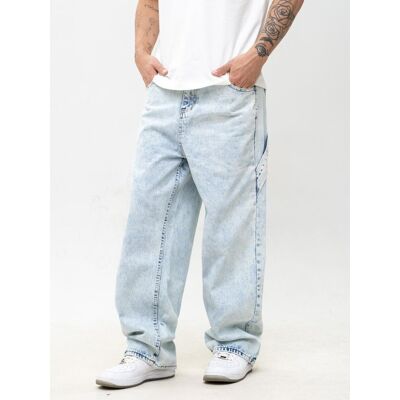 Spodnie Jeansowe Super Baggy Cargo Męskie Sprane Jasne Niebieskie Jigga Wear Base M Spodnie Jeansowe Super Baggy Cargo Męskie Sprane Jasne Niebieskie Jigga Wear Base M