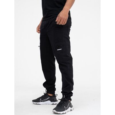 Jigga Wear Spodnie Materiałowe Jogger Bojówki Męskie 6 kieszeni Jigga Cargo Czarne XL Jigga Wear Spodnie Materiałowe Jogger Bojówki Męskie 6 kieszeni Jigga Cargo Czarne XL