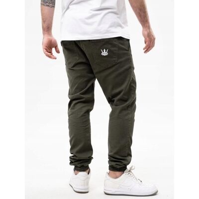 Jigga Wear SPODNIE MATERIAŁOWE JOGGER MĘSKIE JIGGA Ściągacz SZNUREK KHAKI OLIWKA XL Jigga Wear SPODNIE MATERIAŁOWE JOGGER MĘSKIE JIGGA Ściągacz SZNUREK KHAKI OLIWKA XL