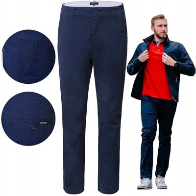 SPODNIE Męskie CHINOSY Bawełniane GRANATOWE Slim Fit W34/L32 Pako Jeans SPODNIE Męskie CHINOSY Bawełniane GRANATOWE Slim Fit W34/L32 Pako Jeans