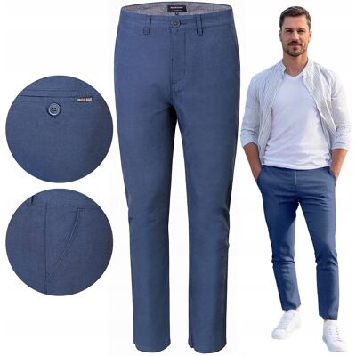 SPODNIE Męskie CHINOSY Bawełniane GRANATOWE Slim Fit W40/L32 Pako Jeans SPODNIE Męskie CHINOSY Bawełniane GRANATOWE Slim Fit W40/L32 Pako Jeans
