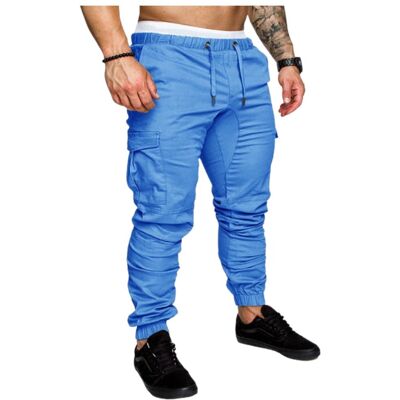 Zolta Spodnie Męskie Joggery Cargo, Niebieskie, Rozmiar XXXL Zolta Spodnie Męskie Joggery Cargo, Niebieskie, Rozmiar XXXL