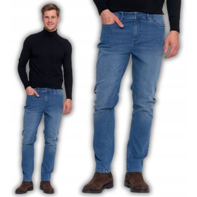 Spodnie Spodnie Męskie Jeansy Proste Nogawki Eleganckie Klasyczne Moraj 32 Blue Spodnie Spodnie Męskie Jeansy Proste Nogawki Eleganckie Klasyczne Moraj 32 Blue
