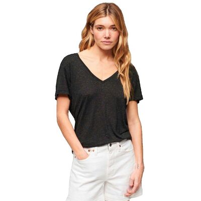 Superdry Studios Slub Haftowany T-Shirt Z Krótkim Rękawem Z Dekoltem W Serek Superdry Studios Slub Haftowany T-Shirt Z Krótkim Rękawem Z Dekoltem W Serek