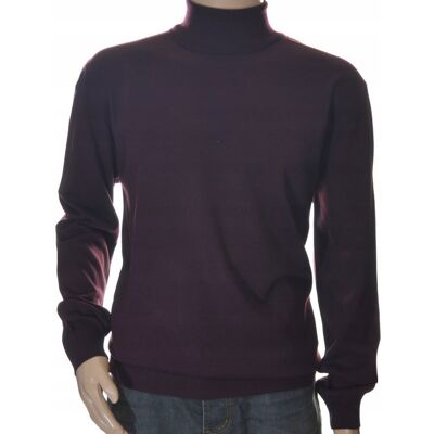 Giovane Ricco Sweter golf męski z kaszmiru i wełny merynosów kaszmirowy XXL 2XL śliwkowy Giovane Ricco Sweter golf męski z kaszmiru i wełny merynosów kaszmirowy XXL 2XL śliwkowy