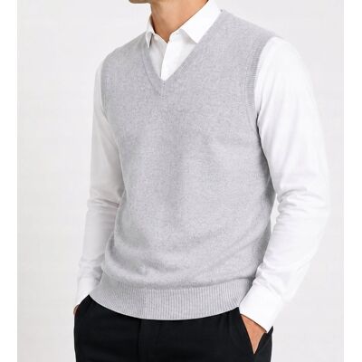 Inny producent Sweter męski bez rękawów bezrękawnik pulower kamizelka męska z kaszmirem XL Inny producent Sweter męski bez rękawów bezrękawnik pulower kamizelka męska z kaszmirem XL