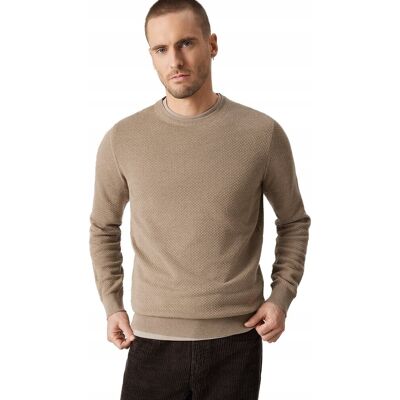 Sweter Męski Beżowy Bawełniany O-Neck Próchnik Pm17 Xl Sweter Męski Beżowy Bawełniany O-Neck Próchnik Pm17 Xl