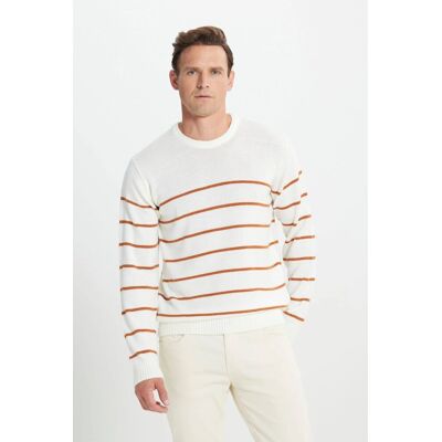 Inny producent SWETER MĘSKI BIAŁY W POMARAŃCZOWE PASKI OKRĄGŁY DEKOLT 2XL 5GA* Inny producent SWETER MĘSKI BIAŁY W POMARAŃCZOWE PASKI OKRĄGŁY DEKOLT 2XL 5GA*