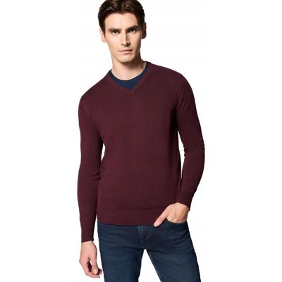 Sweter Męski Bordowy Bawełniany V-Neck Próchnik Pm7 L Sweter Męski Bordowy Bawełniany V-Neck Próchnik Pm7 L
