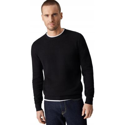 Sweter Męski Czarny Bawełniany O-Neck Próchnik Pm17 Xl Sweter Męski Czarny Bawełniany O-Neck Próchnik Pm17 Xl