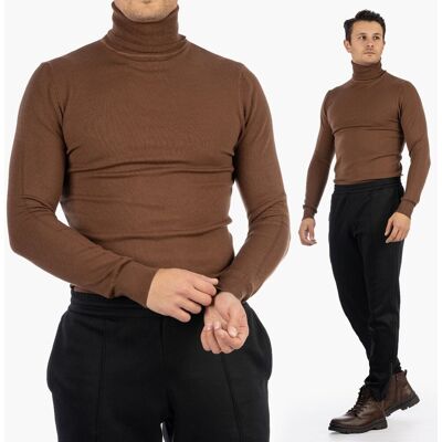 Inny producent Sweter Męski Golf Elegancki Klasyczny Brązowy Tony Moro Brązowy XXL Inny producent Sweter Męski Golf Elegancki Klasyczny Brązowy Tony Moro Brązowy XXL