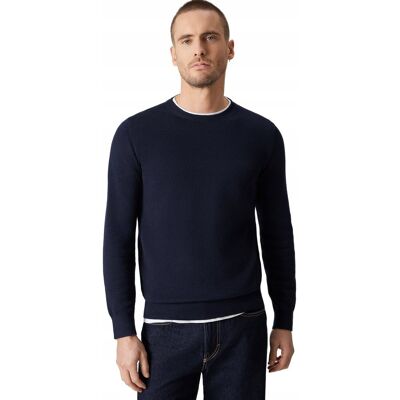 Sweter Męski Granatowy Bawełniany O-Neck Próchnik Pm17 S Sweter Męski Granatowy Bawełniany O-Neck Próchnik Pm17 S