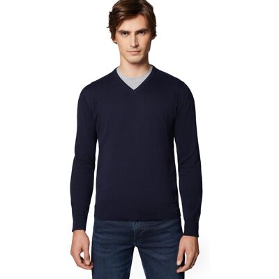 Sweter Męski Granatowy Bawełniany V-Neck Próchnik Pm7 L Sweter Męski Granatowy Bawełniany V-Neck Próchnik Pm7 L