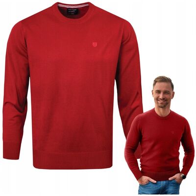 SWETER Męski Klasyczny BASIC Gładki CZERWONY XXXL Pako Jeans SWETER Męski Klasyczny BASIC Gładki CZERWONY XXXL Pako Jeans