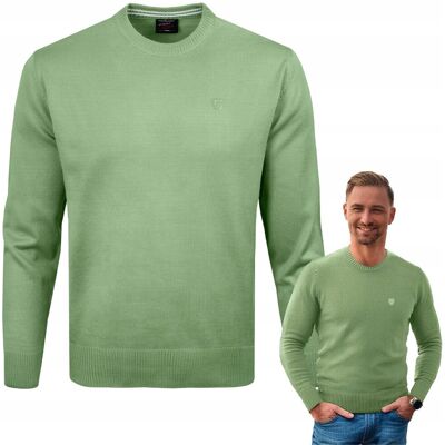 SWETER Męski Klasyczny BASIC Gładki ZIELONY XXL Pako Jeans SWETER Męski Klasyczny BASIC Gładki ZIELONY XXL Pako Jeans